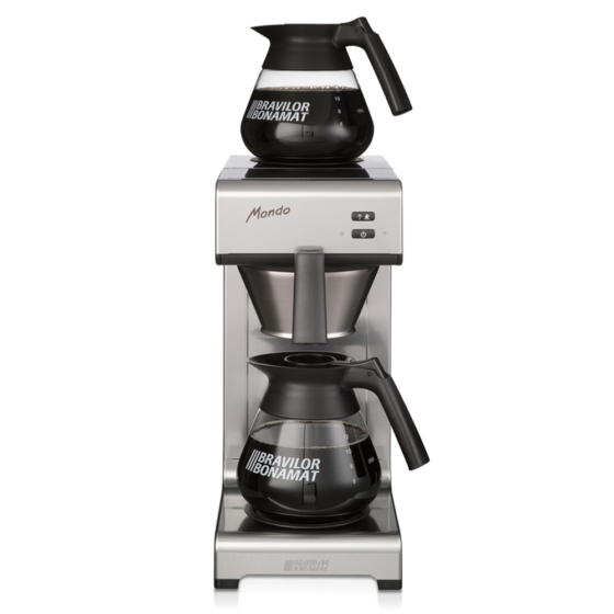 silbern schwarze Filterkaffeemaschine Bravilior Bonamat Mondo für den Profibereich