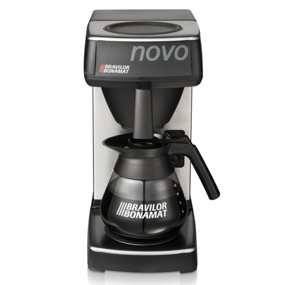 silbern schwarze Filterkaffeemaschine Bravilior Bonamat Novo für den Profibereich