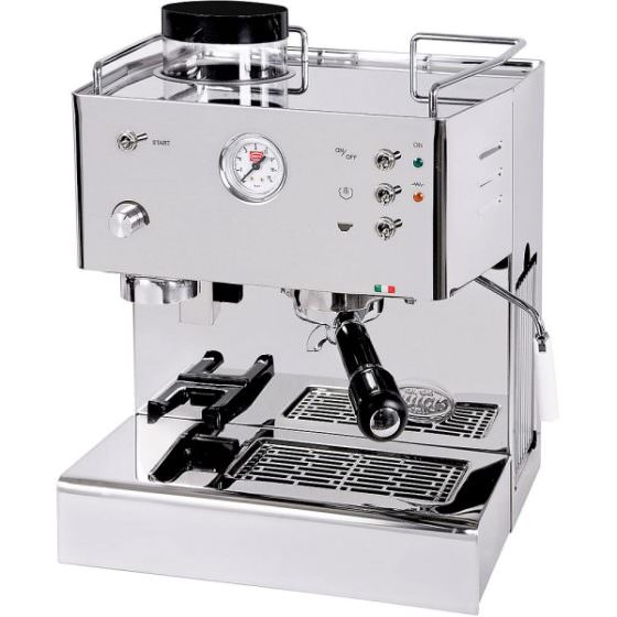 silberne Siebträgermaschine Quick Mill 3035
